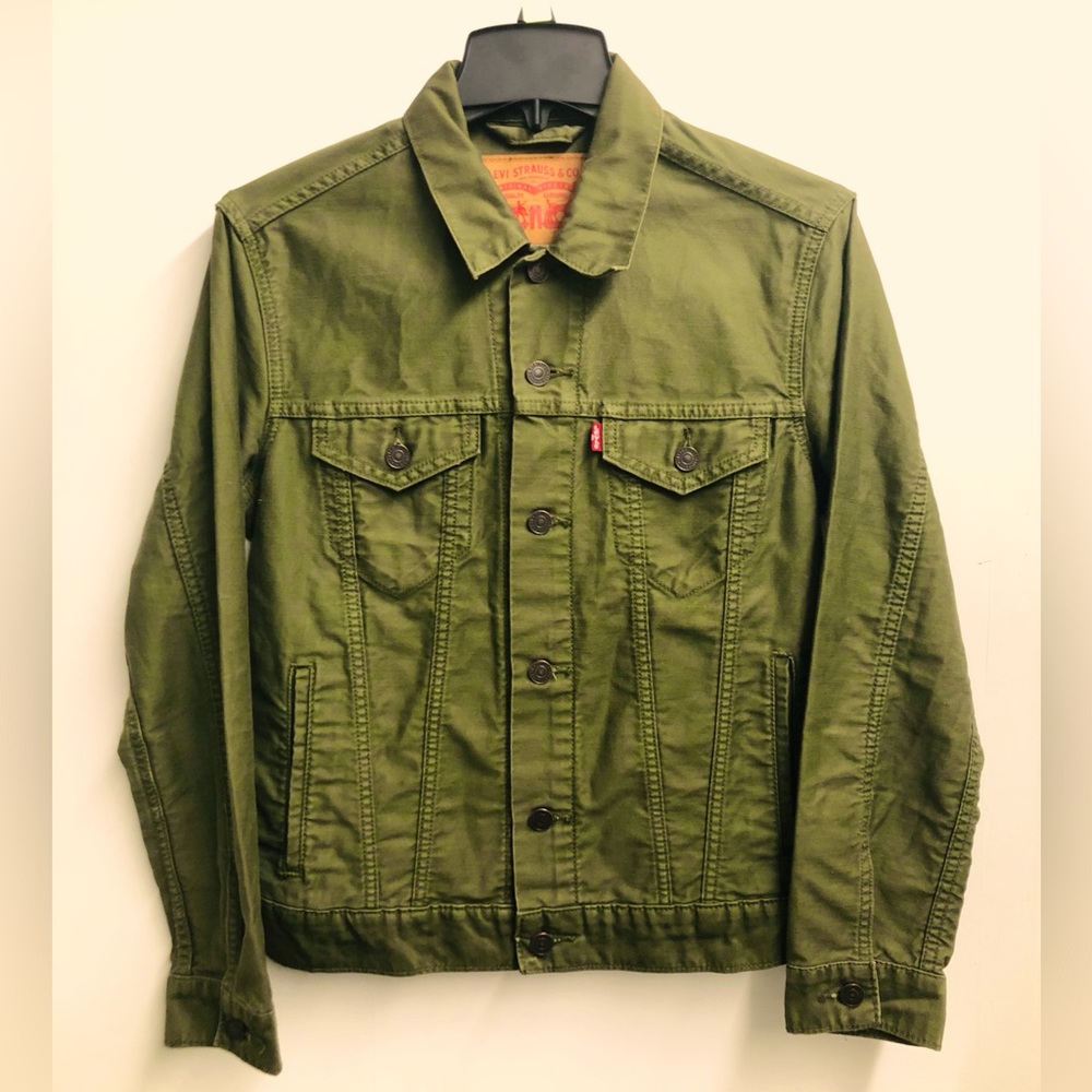 UNISEX LEVI’S TRUCKER JACKET/ GREEN NAVY SZ– S. Original Riveted QualityClothing
